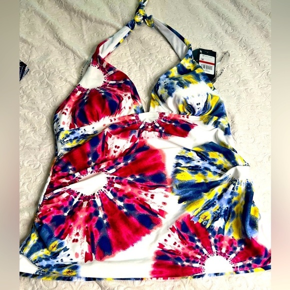 Tommy Hilfiger Tie Die Bathing Suit Top XS - Picture 1 of 4